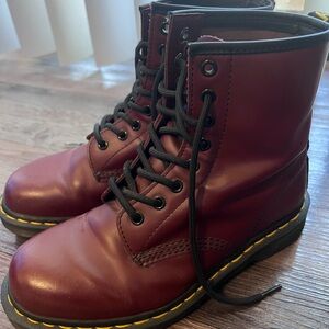 Dr. Martens Burgundy Lace Up Boots